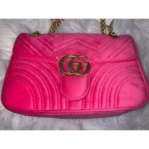 Velour Designer Inspired Handbag